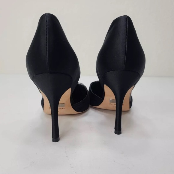 Badgley Mischka Dawn Black Satin Crystal Pump Size 10 M Womens - Picture 8 of 10